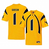 West Virginia Mountaineers 1 Shelton Gibson Gold College Football Jersey Dzhi,baseball caps,new era cap wholesale,wholesale hats